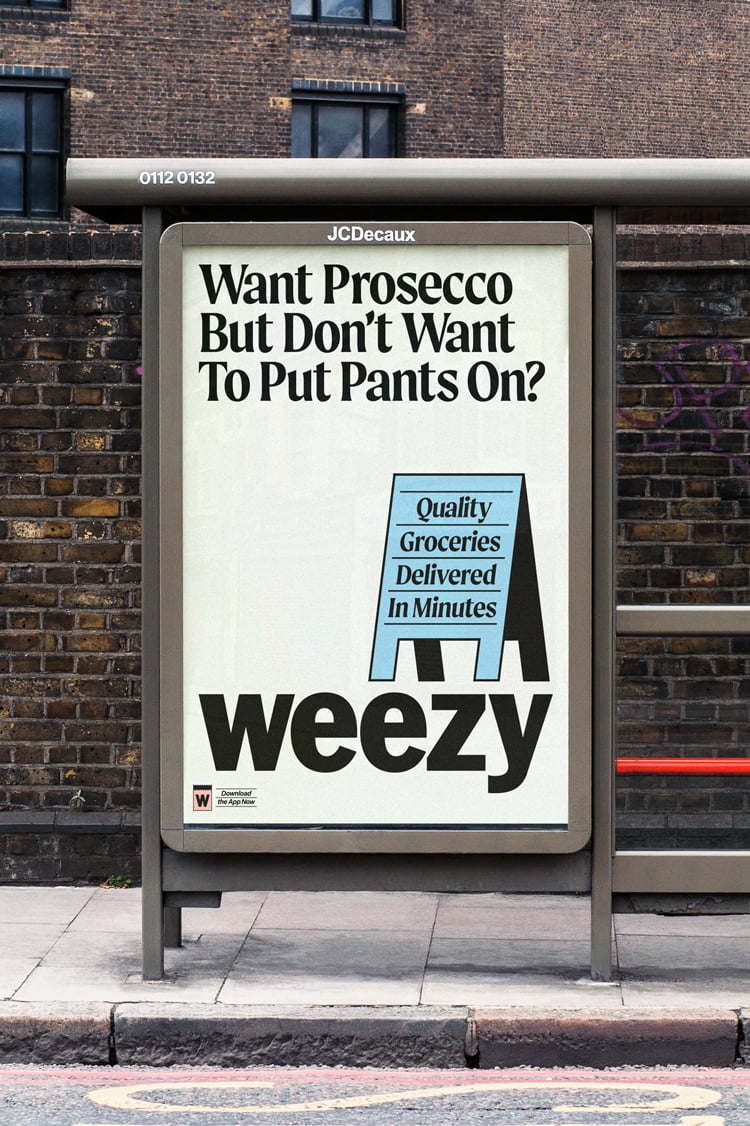 Visual identity for online supermarket Weezy