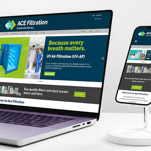 Ace Filtration website design and build